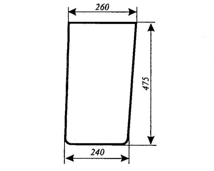 szyba do ciągnika Renault 461S - 751.4S wersja niska - przednia dolna (lewa, prawa) (847) 7701350552
