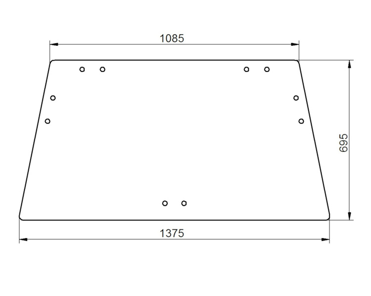 szyba do ciągnika Deutz-Fahr - przednia i tylna zielona (5340)04314333