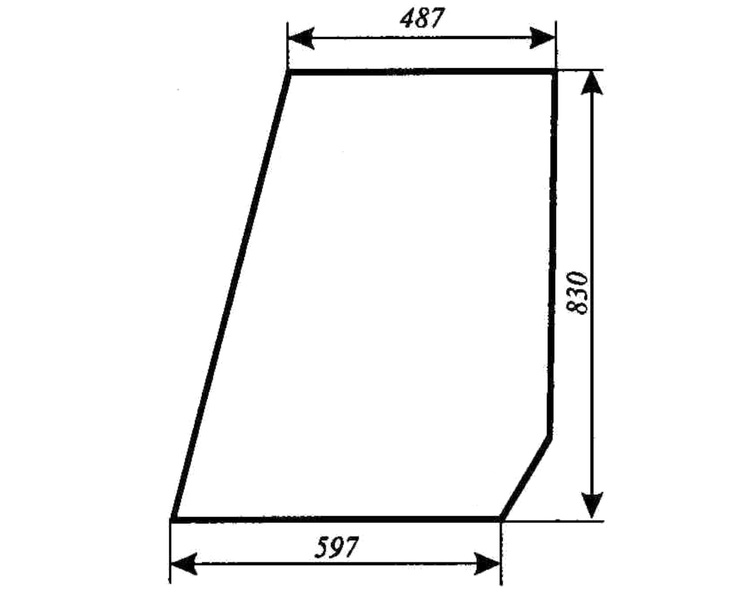 szyba do ciągnika T25 A2 kabina Sokółka - boczna (lewa, prawa) (492)