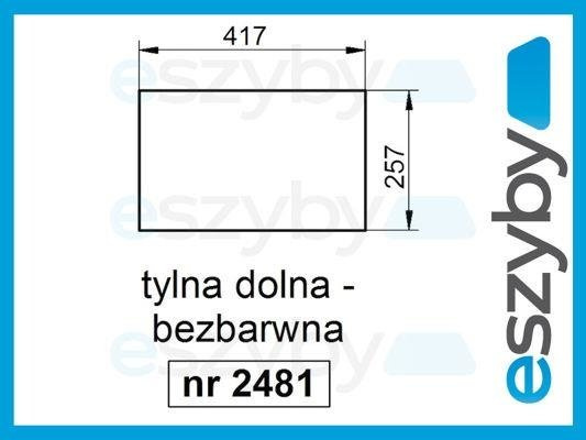 szyba Farmer 5288 7258 8244 8248 8258 8288 9258 9288 10288 - tylna dolna stała (2481)