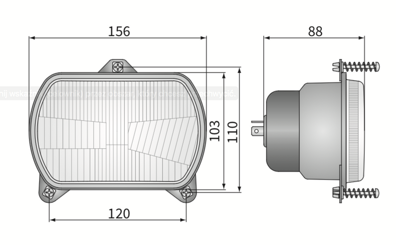 lampa przednia ciągnik Case, Fiat, Renault, Massey Ferguson, New Holland, Same 47447023