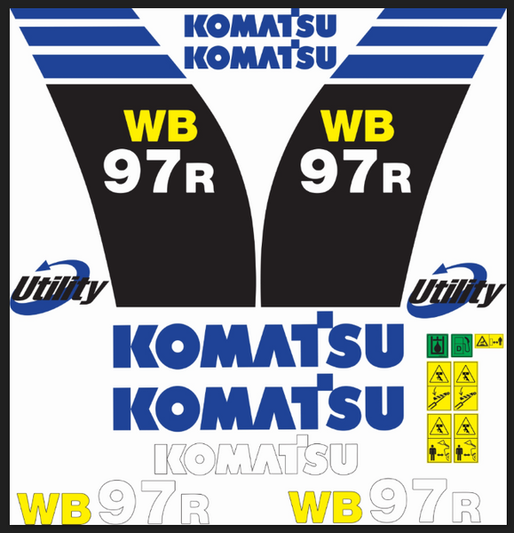 naklejka, logo na maskę koparko-ładowarka Komatsu WB97R