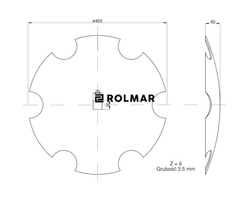 Talerz brony talerzowej uzębiony Z-6 460mm 30x30 stal borowa