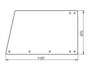 szyba do ciągnika Deutz-Fahr - drzwi górna 04366138 (1805)
