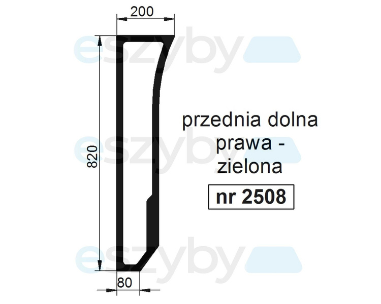 szyba New Holland TNNA TNVA TNN TNV - przednia dolna prawa (2508)