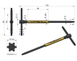 Klucz T ze spinnerem TORX T25 Waryński