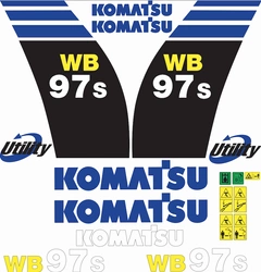 naklejka, logo na maskę koparko-ładowarka Komatsu WB97S