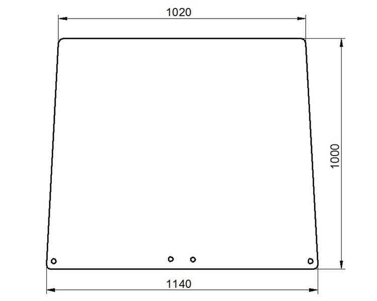 szyba do ciągnika John Deere - przednia stała R199222