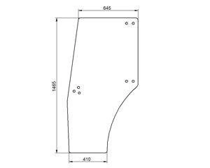szyba do ciągnika Deutz-Fahr, Lamborghini, Same - drzwi lewe 0.009.8820.0/10 (1998)