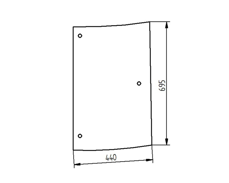 szyba do ciągnika Kubota - narożna prawa T029070542 (4436)