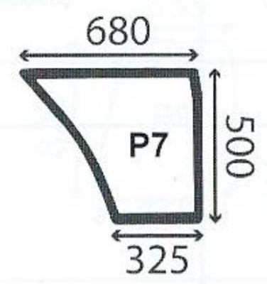 szyba do ciągnika Ford serie 30 - drzwi dolna prawa 81875608 (2837)