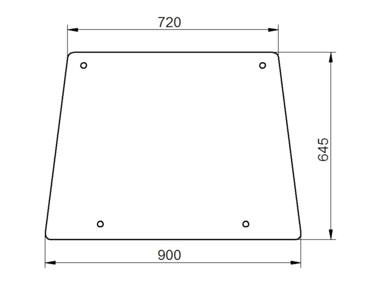 szyba do ciągnika Deutz-Fahr - boczna bezbarwna 04312038 (1345)