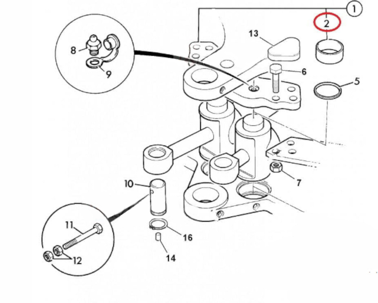 Tuleja mocowania siłownika obrotu do koparko ładowarki JCB 3CX 4CX 808/00388