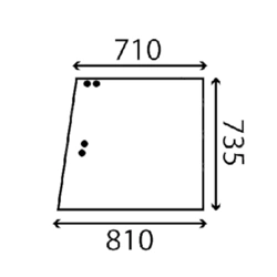 szyba do ciągnika Fendt- boczna tylna przesuwana prawa zielona 281500351040