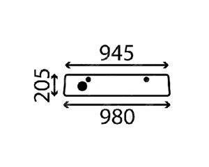 szyba do ciągnika Kubota - tylna dolna 6C23272480 (3206)