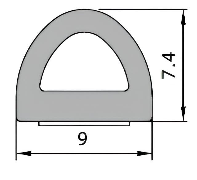 Uszczelka gumowa samoprzylepna do drzwi i okien czarna EPDM 9x7,4mm 1m
