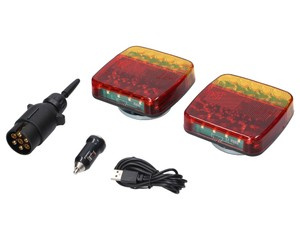 Zestaw lamp LED do przyczepy na magnes bezprzewodowe