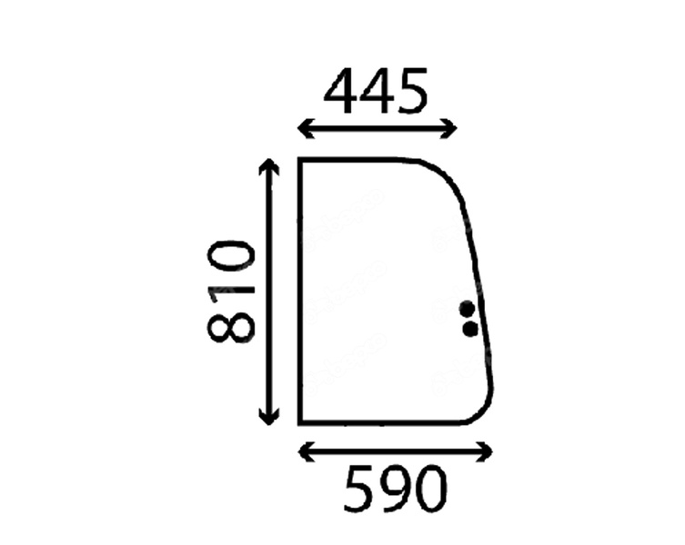 szyba Takeuchi - boczna prawa przednia 3786-01320 (2217)