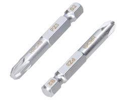 Końcówki wkrętakowe bity PZ3 50mm Waryński komplet w blistrze dwusztukowym 