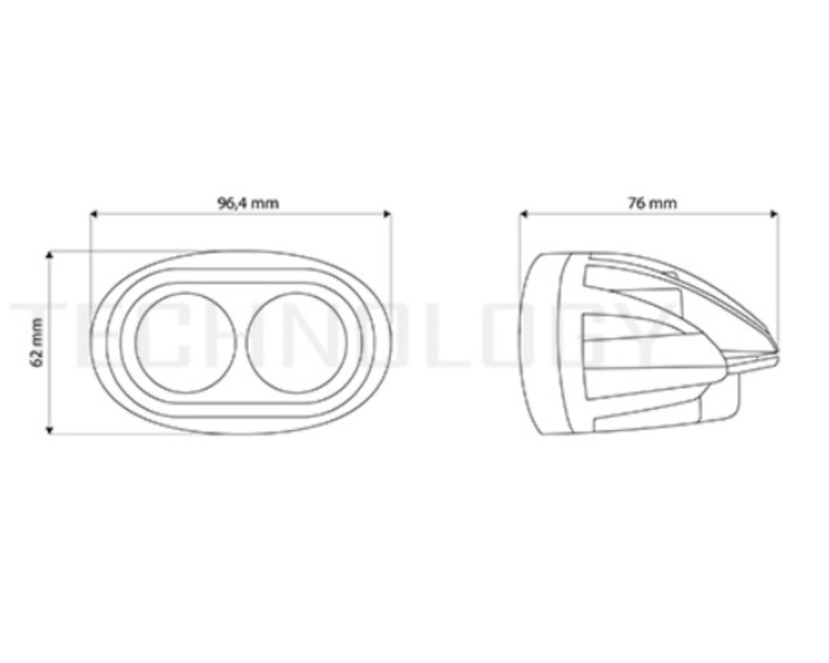 Lampa robocza 10-80V niebieska na belkę opryskiwacza 800Lm TT Technology