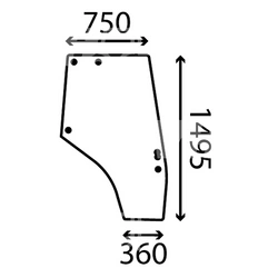 szyba MF serie 4200 4300 - drzwi prawa zielona 3825717M1 (2042)