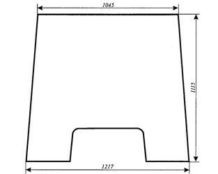 szyba do ciągnika Massey Ferguson serie 3000, 3100, 3600 - przednia zielona 3385240M5 (767a/1)