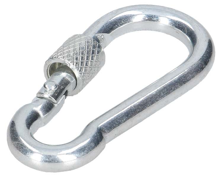 Karabińczyk metalowy z zabezpieczeniem 5x50mm stalowy