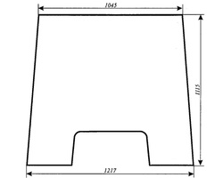szyba do ciągnika Massey Ferguson serie 3000, 3100, 3600 - przednia (767a) 3385240M5