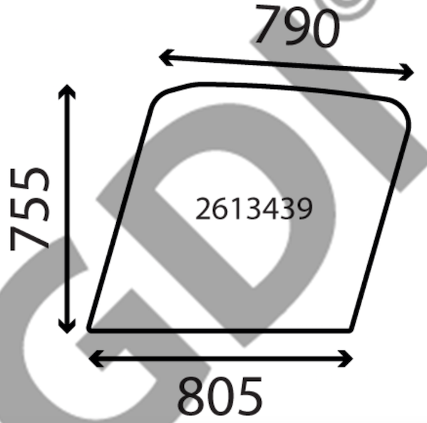 szyba New Holland - drzwi górna 84497702 (4341)