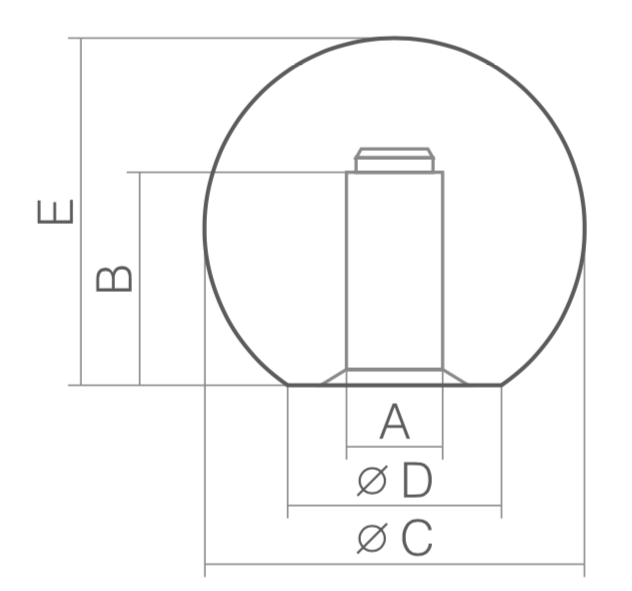 gałka dźwigni fi 32mm, M6 czarna