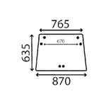 szyba do ciągnika Case - przednia otwierana 335758A1 (3793)