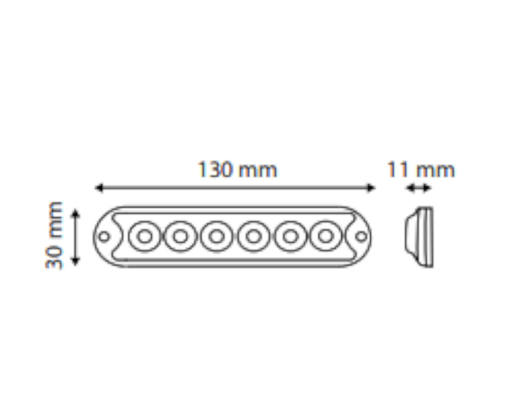 lampa ostrzegawcza strobo 6xLED slim 12/24V TT.155-6 TT TECHNOLOGY