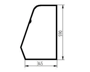 szyba ładowarka teleskopowa JCB - drzwi górna przednia 827/30475 (4597)