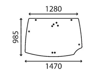 szyba do ciągnika Kubota - tylna 3Y205-71010 (3333)