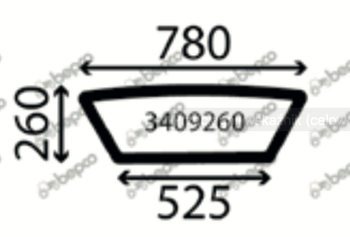 szyba Landini, McCormick - tylna dolna 3672760M1