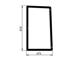 szyba do ciągnika John Deere - boczna prawa R96193 (1318)