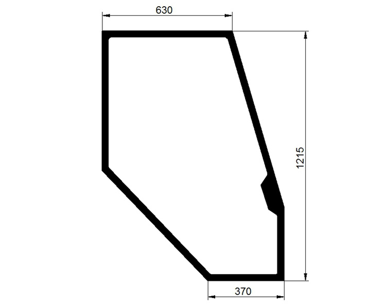 szyba do ciągnika Deutz-Fahr - drzwi prawe zielona 04386536 (1564)