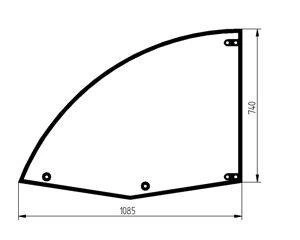 szyba ładowarka teleskopowa Deutz-Fahr, JLG - drzwi górna 7029425 (2786)