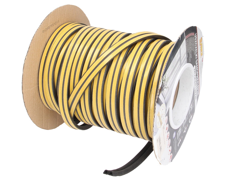 Uszczelka gumowa samoprzylepna do drzwi i okien czarna EPDM 9x7,4mm 1m