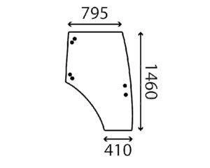 szyba Landini - drzwi prawe 3656166M1 (3207)