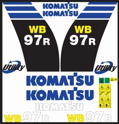 naklejka, logo na maskę koparko-ładowarka Komatsu WB97R