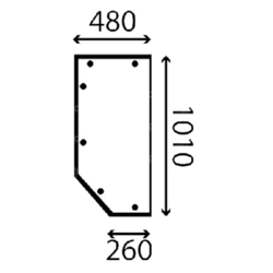 szyba do ładowarki teleskopowej Claas - boczna tylna prawa 03223590
