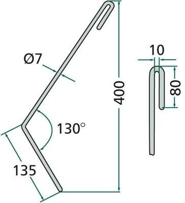 palec zagarniający siewnika Amazone II lewy 3742300