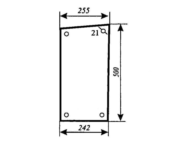 szyba do ciągnika Massey Ferguson 274 284 294 377 387 397 675 690 698 699 1004 1007 1014 1024, Landini - przednia dolna (lewa, prawa) (763) 3301889M2