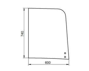 szyba Bobcat, Doosan - boczna prawa przednia przesuwana 7260502 (3775)