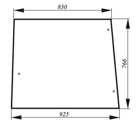 szyba do ciągnika John Deere - boczna bezbarwna L55040 (0019)