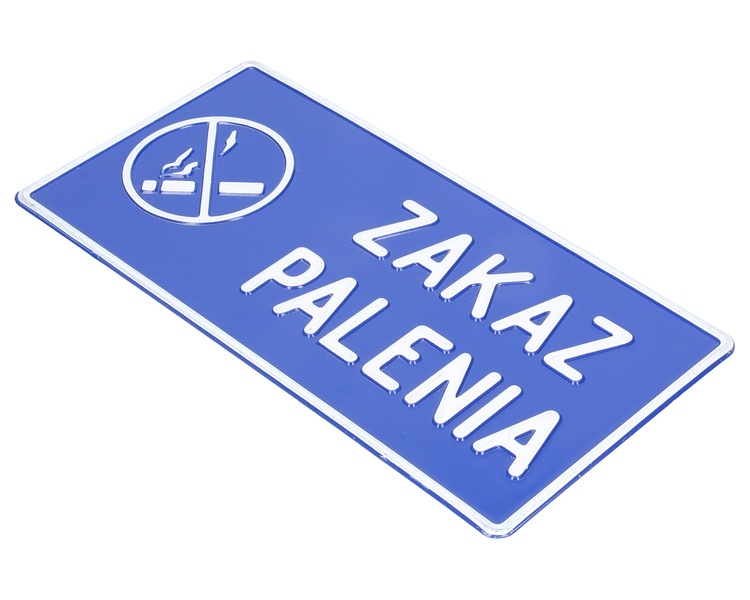 Tablica ostrzegawcza metalowa Zakaz Palenia niebieska 28x14 cm