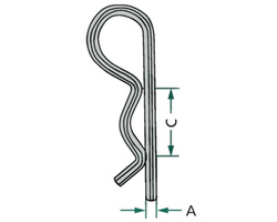 Zapinka zawleczka sprężysta rolnicza TUZ fi 3 do wałów 14-20 mm 20023382
