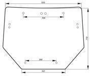 szyba do ciągnika Deutz-Fahr, Lamborghini, Same - tylna 0.009.8626.0/10 (2558)