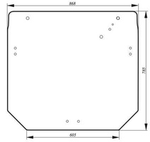 szyba do ciągnika John Deere - tylna zielona R206835 (2564)